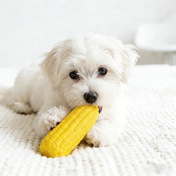 Interactive Squeaky Latex Corn Toy – Durable Dental & Enrichment Chew
