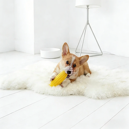 Interactive Squeaky Latex Corn Toy – Durable Dental & Enrichment Chew