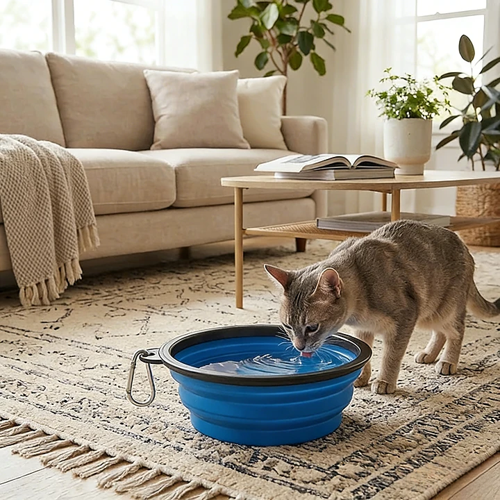 Portable Multifunctional Collapsible Pet Slow Feeder Bowl