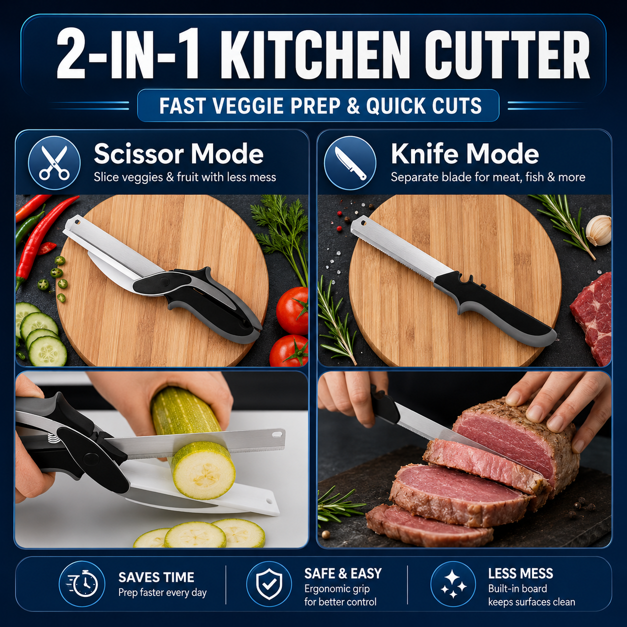 Vegetable Chopper & Kitchen Scissors – Fast Master Cutter