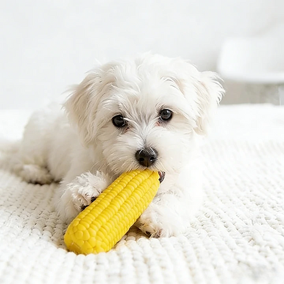 Interactive Squeaky Latex Corn Toy – Durable Dental & Enrichment Chew