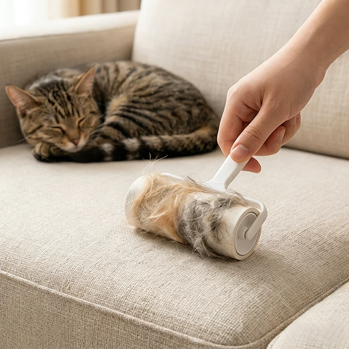 Modern Minimalist | High-Efficiency Tear-Off Lint Roller &amp; Dust Brush