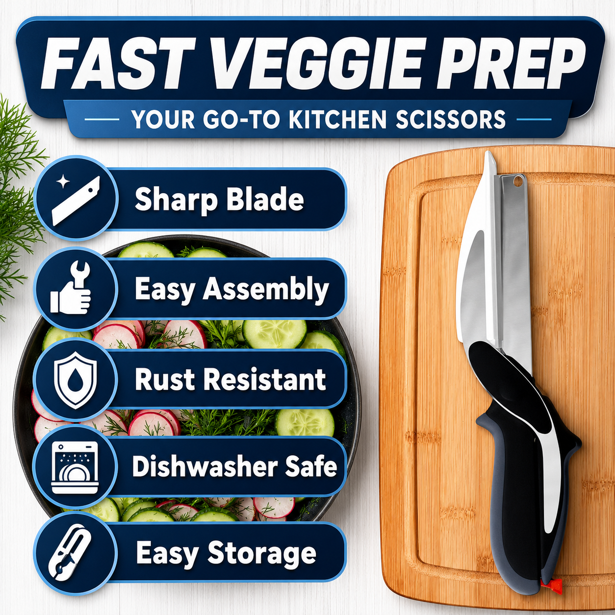 Vegetable Chopper & Kitchen Scissors – Fast Master Cutter