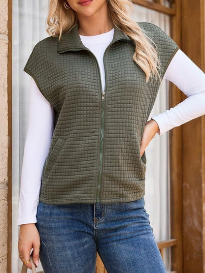 Women's Casual Turndown Collar Short Sleeve Jacket