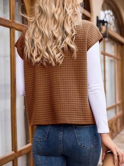 Women's Casual Turndown Collar Short Sleeve Jacket