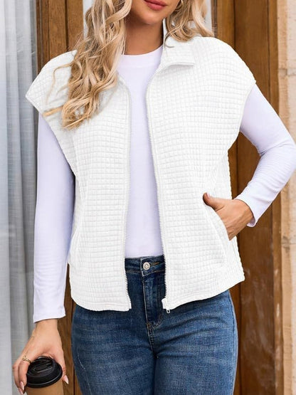 Women's Casual Turndown Collar Short Sleeve Jacket